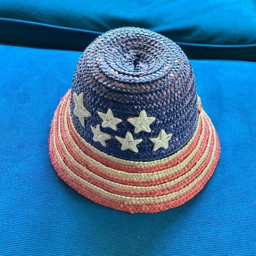 Patriotic Straw Bucket Hat